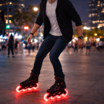 MOWEX 8pcs LED Flash Inline Skates Wheels with ABEC-9 Bearings. - Image 5