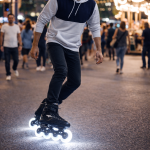 MOWEX 4pcs LED Flash Inline Skates Wheels with ABEC-9 Bearings. - Image 2