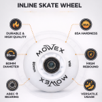 MOWEX 4pcs LED Flash Inline Skates Wheels with ABEC-9 Bearings. - Image 5