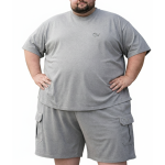 OVERS Plus Size Men's H/S T-Shirts With Cargo Shorts Set