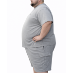 OVERS Plus Size Men's H/S T-Shirts With Cargo Shorts Set - Image 2