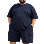 OVERS Plus Size Men's H/S T-Shirts With Cargo Shorts Set