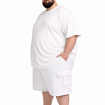 OVERS Plus Size Men's H/S T-Shirts With Cargo Shorts Set - Image 2