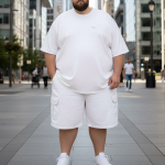 OVERS Plus Size Men's H/S T-Shirts With Cargo Shorts Set - Image 9