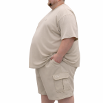 OVERS Plus Size Men's H/S T-Shirts With Cargo Shorts Set - Image 5