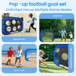 Portable Soccer Goal Training Net with Target Zones – Foldable Pop-Up Football Goal Set for Kids & Adults, Indoor Outdoor Practice Net with Carry Bag & Accuracy Shooting Targets - Image 2