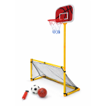 Portable 2-in-1 Kids Football Goal Post & Basketball Hoop Set with Ball, Pump & Net – Indoor Outdoor Sports Playset for Backyard, Garden & Home Practice - Image 2