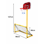Portable 2-in-1 Kids Football Goal Post & Basketball Hoop Set with Ball, Pump & Net – Indoor Outdoor Sports Playset for Backyard, Garden & Home Practice - Image 10