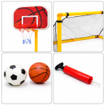 Portable 2-in-1 Kids Football Goal Post & Basketball Hoop Set with Ball, Pump & Net – Indoor Outdoor Sports Playset for Backyard, Garden & Home Practice - Image 7