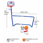 Portable Kids Basketball Hoop & Soccer Goal Set 2-in-1 – Mini Indoor Outdoor Sports Playset with Football, Basketball - Image 6