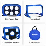 Portable Soccer Goal Training Net with Target Zones – Foldable Pop-Up Football Goal Set for Kids & Adults, Indoor Outdoor Practice Net with Carry Bag & Accuracy Shooting Targets - Image 7