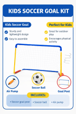 Foldable Kids Football Goal Post Set – Mini Soccer Net with Ball, Pump & Accessories for Indoor Outdoor Use - Image 9