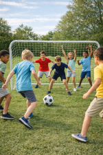 Foldable Kids Soccer Goal Net Set with Metal Frame & Ground Pegs – Backyard & Indoor Football Practice - Image 7