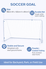 Portable Soccer Goal with Net – Durable Steel Frame Backyard Training Goal, Easy Assembly, Includes Ground Stakes for Stability, Ideal for Kids & Adults Practice Football Goal Net for Outdoor Use - Image 4