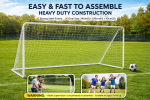 Portable Soccer Goal 12x6 FT with Net & Ground Stakes – Heavy Duty Metal Frame, Easy Assembly Backyard Training Goal for Kids & Adults - Image 8