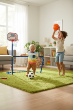 Portable Kids Basketball Hoop & Soccer Goal Set 2-in-1 – Mini Indoor Outdoor Sports Playset with Football, Basketball - Image 8