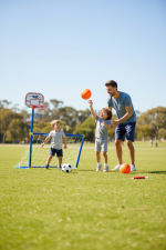 Portable Kids Basketball Hoop & Soccer Goal Set 2-in-1 – Mini Indoor Outdoor Sports Playset with Football, Basketball - Image 9