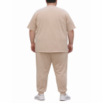 OVERS Plus Size Men’s Beige T-Shirt & Jogger Pants Set 2XL–10XL - Image 3
