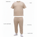 OVERS Plus Size Men’s Beige T-Shirt & Jogger Pants Set 2XL–10XL - Image 4
