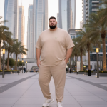 OVERS Plus Size Men’s Beige T-Shirt & Jogger Pants Set 2XL–10XL - Image 8