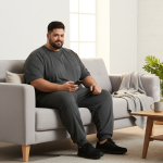 OVERS Plus Size Men’s Dark Grey T-Shirt & Jogger Pants Set 2XL–10XL - Image 5