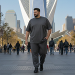 OVERS Plus Size Men’s Dark Grey T-Shirt & Jogger Pants Set 2XL–10XL - Image 8