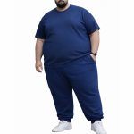 OVERS Plus Size Men’s Navy T-Shirt & Jogger Pants Set 2XL–10XL