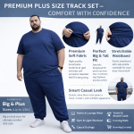 OVERS Plus Size Men’s Navy T-Shirt & Jogger Pants Set 2XL–10XL - Image 4