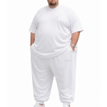 OVERS Plus Size Men’s White T-Shirt & Jogger Pants Set 2XL–10XL