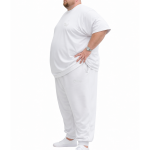 OVERS Plus Size Men’s White T-Shirt & Jogger Pants Set 2XL–10XL - Image 2