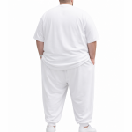 OVERS Plus Size Men’s White T-Shirt & Jogger Pants Set 2XL–10XL - Image 3