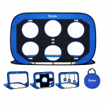 Portable Soccer Goal Training Net with Target Zones – Foldable Pop-Up Football Goal Set for Kids & Adults, Indoor Outdoor Practice Net with Carry Bag & Accuracy Shooting Targets