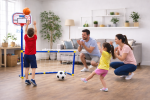 Portable Kids Basketball Hoop & Soccer Goal Set 2-in-1 – Mini Indoor Outdoor Sports Playset with Football, Basketball - Image 2