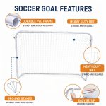 Foldable Kids Soccer Goal Net Set with Metal Frame & Ground Pegs – Backyard & Indoor Football Practice - Image 3