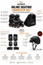 OVERS 4in1 Set Professional Inline Skates Shoes, Helmet, Protection, Skates Bag for Adults, 36-44 - Image 2