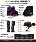 OVERS 4in1 Set Professional Inline Skates Shoes, Helmet, Protection, Skates Bag for Adults, 36-44 - Image 2