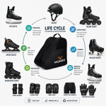 OVERS 4in1 Set Professional Inline Skates Shoes, Helmet, Protection, Skates Bag for Adults, 36-44 - Image 4