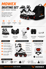 OVERS 4in1 Set Professional Inline Skates Shoes, Helmet, Protection, Skates Bag for Adults, 36-44 - Image 7