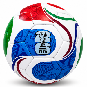 Football WC TROPHY 26 – Durable PU Leather Soccer Ball for Training & Match, Size 5 High Air Retention.