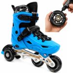 Blue Inline & Roller Skates Shoes Adjustable Size With Protection Gear Complete Set. - Image 8