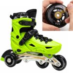 Green Inline & Roller Skates Shoes Adjustable Size With Protection Gear Complete Set. - Image 3