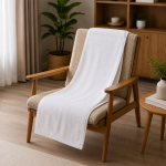 OVERS 2PCS Premium Cotton Bath Towels Set 70x150cm – Ultra Soft & Absorbent Luxury White Towels for Bathroom, Hotel, Spa & Gym Use, Quick Dry Large Towels for Men & Women - Image 4